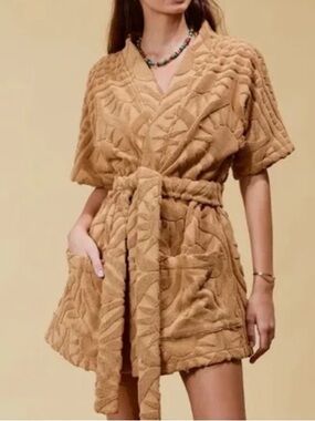 NWOT Free People Soleil Soleil Toweling Mini Robe